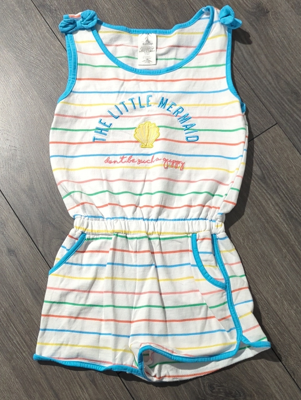 Disney Kids Multicolor Striped Top with Blue Trim